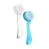 2 Pcs Face Brushes for Cleansing Set Small Manual Exfoliating Brushes for Cleaning Face Spa & Makeup Removal Charcoal Infused Scrubbing Brushes Ideal for Exfoliation & Skincare Blue Clear view 1