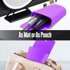 CROWATTS 2 Pack Heat Resistant Silicone Hair Iron Mat and Pouch,Portable Travel Hair Straightener Mat and Holder for Hair Styling Tools.(Purple) view 4