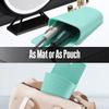 CROWATTS 2 Pack Heat Resistant Silicone Hair Iron Mat and Pouch,Portable Travel Hair Straightener Mat and Holder for Hair Styling Tools.(Mint Green) view 4