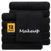 UNIMADE Makeup Remover Cloth, 12 Pack Black Facial Wash Cloths, Soft Coral Fleece Microfiber Towels for Face, Hand, and Bathroom(13" x 13") view 1