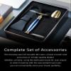 FREED Bronze Series Customized gifts Engraving Shaving Kit - Safety Razor with metal handle include razor travel case,razor base,and 10 blades,It's the best gift for men (Blue) view 4