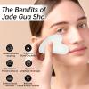 Olaemuo Opal Gua Sha and Face Roller, Real Jade Gua-Sha Stone Facial Tools Set for Reduce Puffiness, Body Guasha Tool for Relieve Neck Tension, SinkCare Beauty Massager as Present for Women,Opal view 2