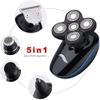 KouRy Multifunction 5 in 1 Electric Shavers for Men with USB Faster-Charging IPX7-Waterproof Rotary Razor with Hair Clippers, Facial Cleaning Brush, Nose & Ear Trimmer Set view 2