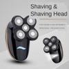 KouRy Multifunction 5 in 1 Electric Shavers for Men with USB Faster-Charging IPX7-Waterproof Rotary Razor with Hair Clippers, Facial Cleaning Brush, Nose & Ear Trimmer Set view 3