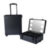 4 in 1 Professional Rolling Makeup Hairstylist Case, Interchangeable Aluminum Makeup Organizer Cosmetic Case, Cosmetology Display Suitcase on Wheels, Beauty Storage Luggage Lockable w/4 Wheels,Black view 2