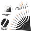 12 Pcs Long Eyeshadow Applicators Sponge Eyeshadow Brush Sets, Reusable Professional Makeup Brushes Set for Women, Eyeshadow Sponge Applicator Brush Eyeshadow Makeup Tool view 2