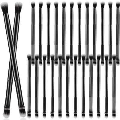 24 Pcs Eyeshadow Smudge Brush 2 in 1 Eyeshadow Double Ended Concealer Brush Under Eye Small Soft Firm Pointed Foundation Makeup Applicator for Blending Eye Shadow Liner(Black)