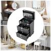 HAOREBAIYU 3-Tier Makeup Train Case,99Lbs Load Beauty Salon Luggage with 4 Wheels,Latch,Black Removable Cosmetics Rolling Organizer Box for Hairdressers,Nail Technicians view 3