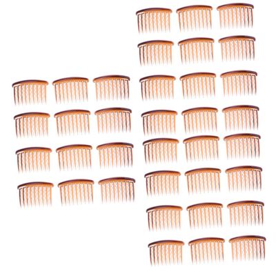 36 pcs 17 for Girls Combs Coffee Accessory Xcm Curved Vintage Fine Veil Teeth Comb Plastic Clips Clip Small Womens with Girlsdark Women Accessories Side Barrette No Hair Wedding