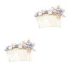 2pcs Headpiece Snow Pearl Hair Comb Combs for Women Head Piece for Wedding Bride Pearl Hair Barrettes Combs Bridal Hair Comb Barrettes Pearl Decor Wedding Headdress Veil Miss view 1