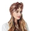 YOLAI Fashion Women Turban Sparkly Sequined Headwrap Pretied Bowknot Bonnet Hat for Women Girls (Khaki, One Size) view 3