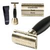 FREED Bronze Series Customized gifts Engraving Shaving Kit - Safety Razor with metal handle include razor travel case,razor base,and 10 blades,It's the best gift for men (Black) view 1