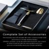 FREED Bronze Series Customized gifts Engraving Shaving Kit - Safety Razor with metal handle include razor travel case,razor base,and 10 blades,It's the best gift for men (Black) view 4