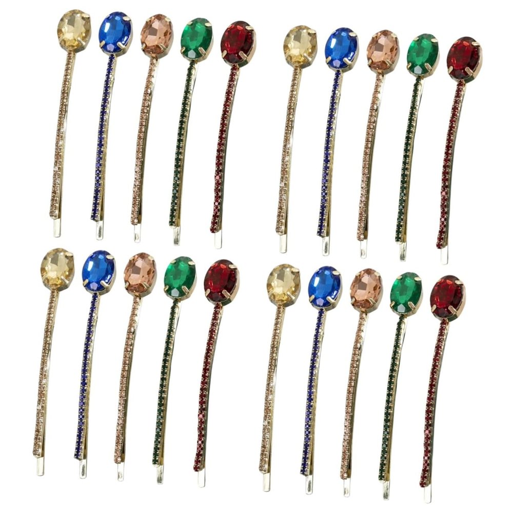 DOITOOL 20pcs Rhinestones Crystal Bobby Pins Hair Barrettes for Women Decorative Hair Clips