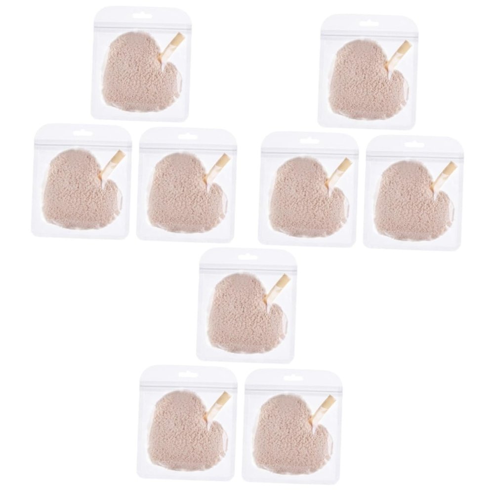 Didiseaon 9pcs Microfiber Makeup Removal Pads Soft Face Cleaning Reusable Powder Puff for Women Heart Shape Design