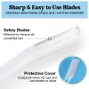 6 PCS Transparent Eyebrow Razor Set, Face Razor for Women and Men, Multipurpose Dermaplaning Tool, Eyebrow Hair Trimmer, Face Shaver with Protective Cover, 3 Pcs Long Handles and 3 Pcs Short Handles view 2