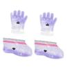 2 Pairs wax gloves paraffin wax bath kit paraffin wax warmer paraffin wax bath mitts paraffin spa wax refills paraffin bath gloves foot protector care purple Work pe bag view 1