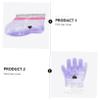 2 Pairs wax gloves paraffin wax bath kit paraffin wax warmer paraffin wax bath mitts paraffin spa wax refills paraffin bath gloves foot protector care purple Work pe bag view 3