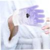 2 Pairs wax gloves paraffin wax bath kit paraffin wax warmer paraffin wax bath mitts paraffin spa wax refills paraffin bath gloves foot protector care purple Work pe bag view 4