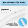 6 PCS White Eyebrow Razor Set, Face Razor for Women and Men, Multipurpose Dermaplaning Tool, Eyebrow Hair Trimmer, Face Shaver with Protective Cover, 3 Pcs Long Handles and 3 Pcs Short Handles view 2