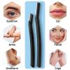 6 PCS Black Eyebrow Razor Set Face Razor for Women and Men, Multipurpose Dermaplaning Tool, Eyebrow Hair Trimmer, Face Shaver with Protective Cover, 3 Pcs Long Handles and 3 Pcs Short Handles view 2