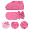 SaditY Paraffin Wax Bath Gloves and Booties, 4Pcs Wax Care Insulated Mittens Hand Care Treatment Spa Foot Cover for Thermal Treatment, Wax Machine Pink, 30x16cm view 2