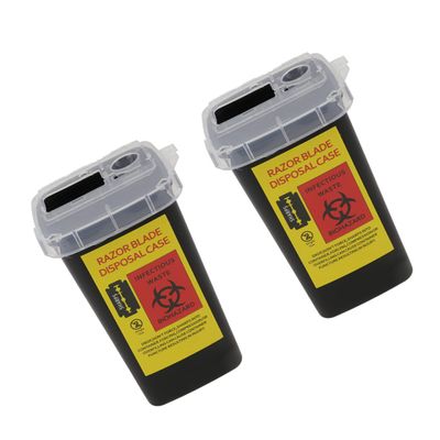 SaditY 2pcs Boxes Blade Storage Box Razor Bank Razor Blade Disposal Container Razor Blade Storagement Waste Blades Cases Flip Top Sharps Container Square Clamshell Modeling Box Plastic