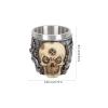 SaditY Vessel Tools 3pcs Stainless Facial Wet Bowl Cup Foaming Mens Tool Cream Shaving Skull for Steel Pattern Soap Cleansing Shave Men Beard Mug Container Lather Mens Shaving view 4