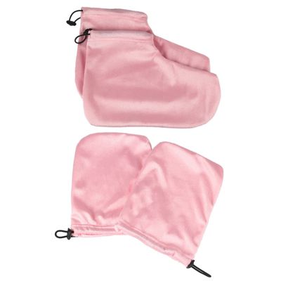 SaditY 2 Pairs Gloves hand wax paraffin wax foot cover paraffin manicure paraffin wax mitts nail tech accessories wax bath mitts warm mittens paraffin accessories hand use hand cover, 28x20cm, Pink