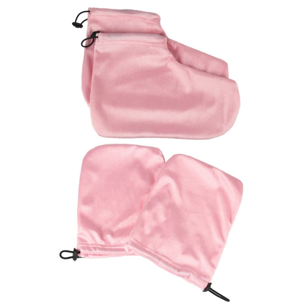 SaditY 2 Pairs Gloves hand wax paraffin wax foot cover paraffin manicure paraffin wax mitts nail tech accessories wax bath mitts warm mittens paraffin accessories hand use hand cover, 28x20cm, Pink