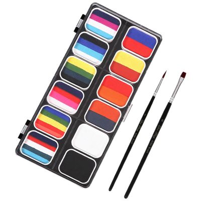 Angoily 1set Face Paint Kit Color Washable Body Paint for Halloween Cosplay Includes Brushes Safe for Boys and Girls for Festivals Crafts and Sports Events