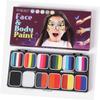 Angoily 1set Face Paint Kit Color Washable Body Paint for Halloween Cosplay Includes Brushes Safe for Boys and Girls for Festivals Crafts and Sports Events view 4