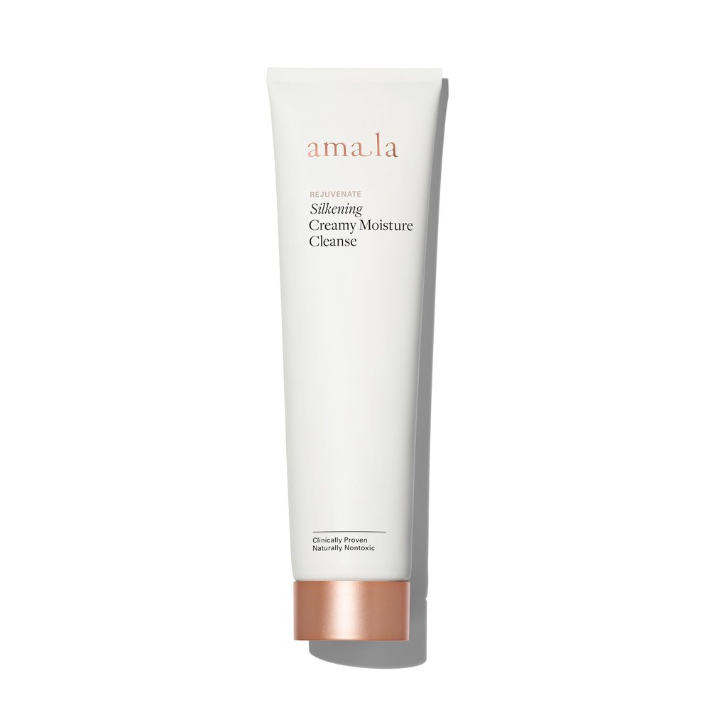Amala Silkening Creamy Moisture Cleanse - Gentle Facial Cleanser Dissolves Impurities, Lifts Makeup, Clears Pore-Clogging Debris - AHAs & Plant Seed Oils (150ml)