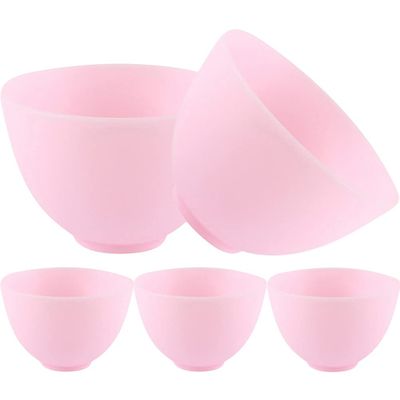 SaditY Silicone Bowl 5 Pcs Silicone Facial Mask Mixing Bowls Mud Masks Bowls Skin Care Mixing Tools for Home Women Salon Diy Craft Spa Kit