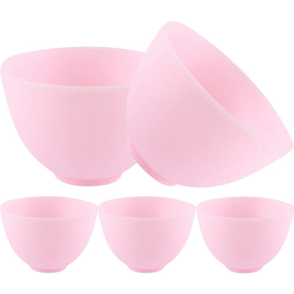 SaditY Silicone Bowl 5 Pcs Silicone Facial Mask Mixing Bowls Mud Masks Bowls Skin Care Mixing Tools for Home Women Salon Diy Craft Spa Kit