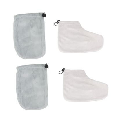 SaditY 2 Pairs Gloves Foot paraffin hand parrafin wax for hands hand wax hot wax for hands wax bath mitts pedicure liners disposable mittens paraffin accessories Dip Wax manicure, 28x20cm, Gray