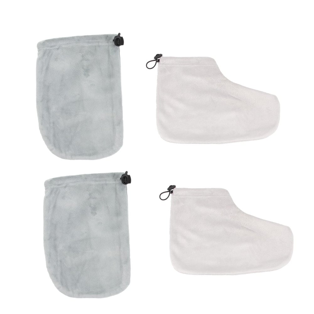 SaditY 2 Pairs Gloves Foot paraffin hand parrafin wax for hands hand wax hot wax for hands wax bath mitts pedicure liners disposable mittens paraffin accessories Dip Wax manicure, 28x20cm, Gray