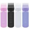 4 Pcs Root Comb Applicator Bottle 6oz,Hair Oil Applicator Bottle for Hair,Oil Comb Applicator Hair Bottle Applicator for Hair Dye Shampoos Hair Salons Camping Traveling (black+white+purple+pink) view 1