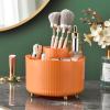 Anyoifax 360 Rotating Makeup Brush Holder Organizer, Make up Brushes Cup for Vanity, 5 Slot Spinning Makeup Organizers for Cosmetics, Lipstick, Pen, Orange view 1