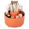 Anyoifax 360 Rotating Makeup Brush Holder Organizer, Make up Brushes Cup for Vanity, 5 Slot Spinning Makeup Organizers for Cosmetics, Lipstick, Pen, Orange view 2