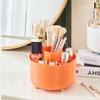 Anyoifax 360 Rotating Makeup Brush Holder Organizer, Make up Brushes Cup for Vanity, 5 Slot Spinning Makeup Organizers for Cosmetics, Lipstick, Pen, Orange view 3