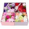 Bath Soap Rose Flower Floral, 12 Pcs Plant Essential Oil Flower Soap Set in Gift Box Flower Shaped Soap Rose Valentine's Day Gift Bath Decorative Soap for Anniversary Birthday Wedding view 3