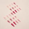 24Pcs Almond Press on Nails for Valentine's Day - Pink Glitter Acrylic False Nails With Love Letter and Red Lips Designs - Full Cover Stick on Long Stiletto DIY Nails for Women view 4