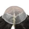 Mens Toupee Poly Skin Durable Real Human Hair Around Fine Mono 8X10 Hair Replacement Breathable Hair Unit For Men (8"X10", #1B20 Off Black with 20% gray hair -120% Medium Light to Medium Density) view 4