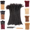 DAIXI 0.2cm & 0.4cm & 0.6cm & 0.8cm Thickness 4-18 Inch 30 Strands 100% Real Human Hair Dreadlock Extensions for Man/Women Permanent Loc Extensions Bundles Can Be Dyed Bleached Curled and Twisted view 1