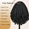 SOKU Afro Curly Lace Front Wig Synthetic T Part HD Transparent Lace Blends Kinky Straight Curly Ends Voluminous Bouncy Hair 20 Inch Natural Black Heat Friendly Black Women Must Have view 3
