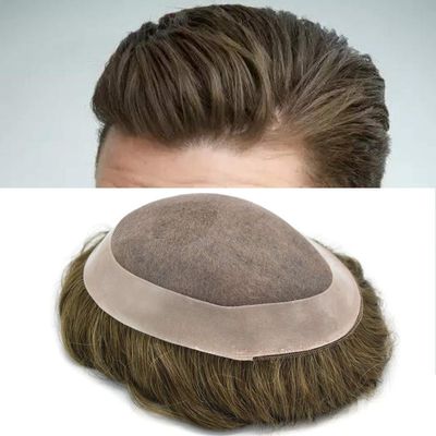 Healthlif Toupee For Men Hair Replacement System Human Hair Piece Toupee For Mens Hair Pieces Fine Mono Hair Systems For Men Natural Hairline8x10medium light density7ASH#