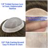 Healthlif Toupee For Men Hair Replacement System Human Hair Piece Toupee For Mens Hair Pieces Fine Mono Hair Systems For Men Natural Hairline8x10medium light density7ASH# view 3