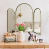 BAODANFU Trifold Vanity Mirrors 3 Way, 30 x 37in Adjustable Vanity Mirrors for Bathroom, Bedroom, Champaign Golden Arch Mirrors Wall Mounted Decoration, Braiding Hair, Makeup 360 Way view 2