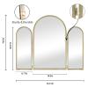 BAODANFU Trifold Vanity Mirrors 3 Way, 30 x 37in Adjustable Vanity Mirrors for Bathroom, Bedroom, Champaign Golden Arch Mirrors Wall Mounted Decoration, Braiding Hair, Makeup 360 Way view 4